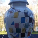 Superb Pillivuyt porcelain lamp. Rare hand-painted model.