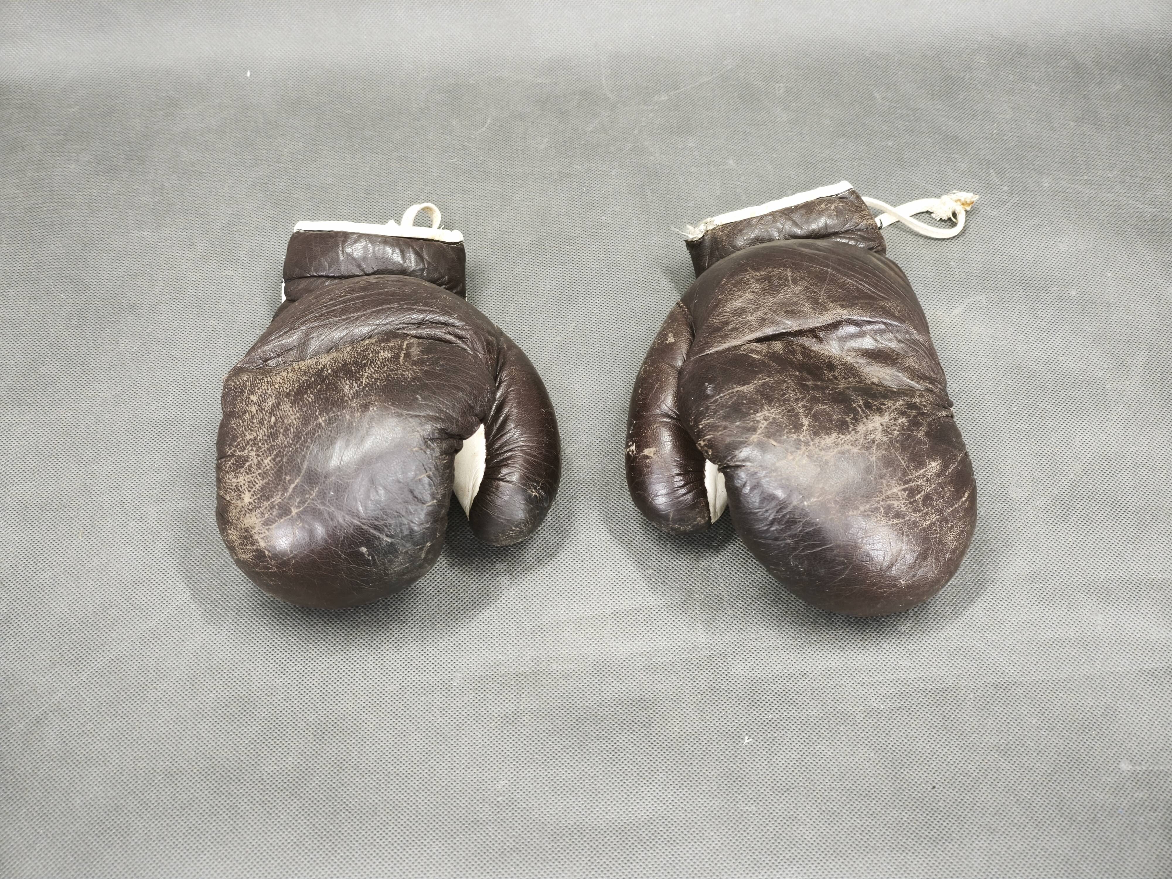 1940s Leather Boxing Gloves and Punching Ball, Czechoslovakia