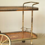 Desserte bar vintage in mahogany marquetry