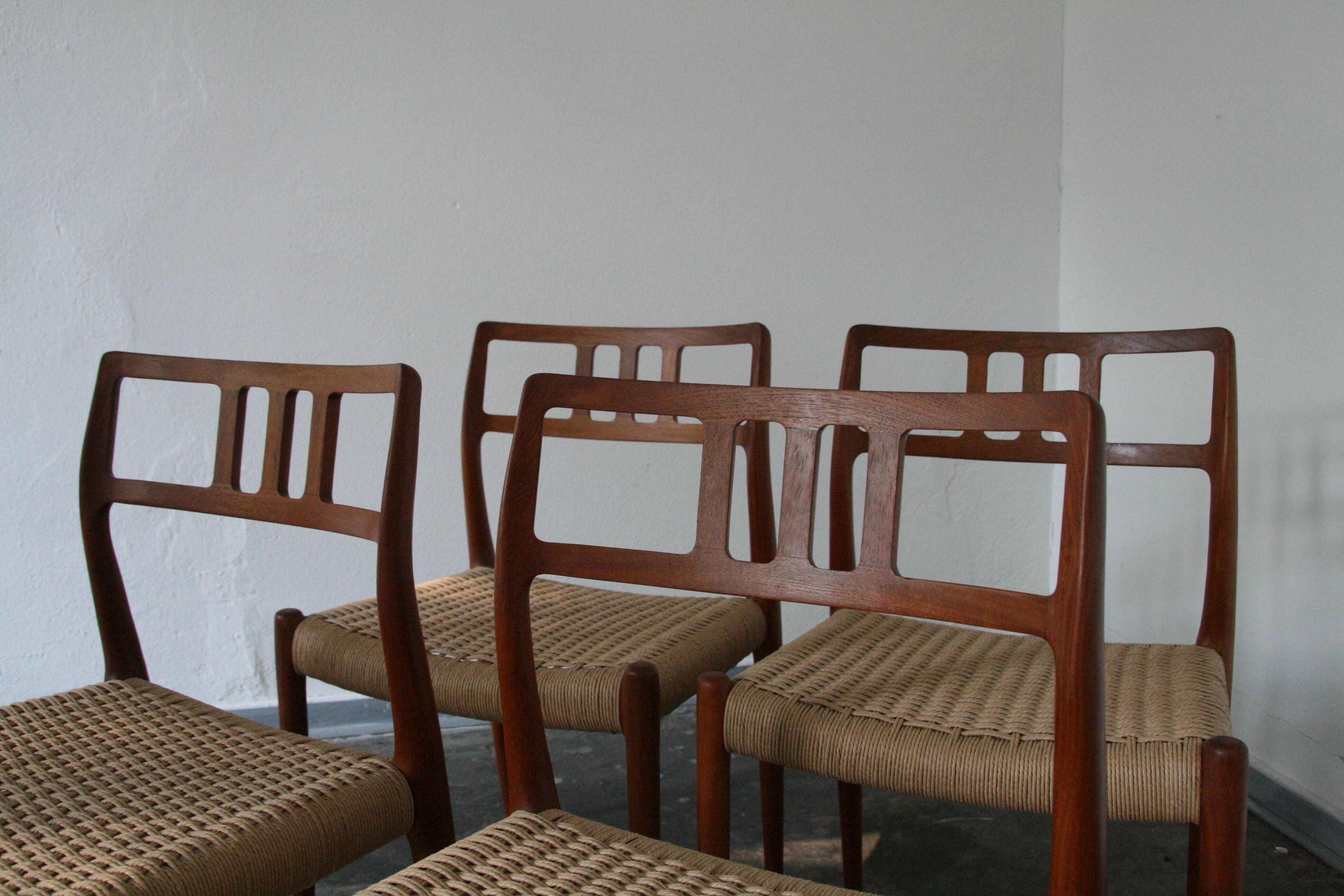 Niels Moller model 79 teak dinning room chairs