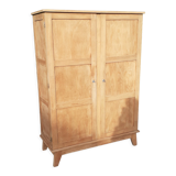 Parisian wardrobe 2 doors in beech feet compass year 50 raw wood