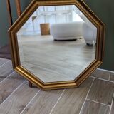 Large octagonal mirror gilded wood - 58*58 cm
