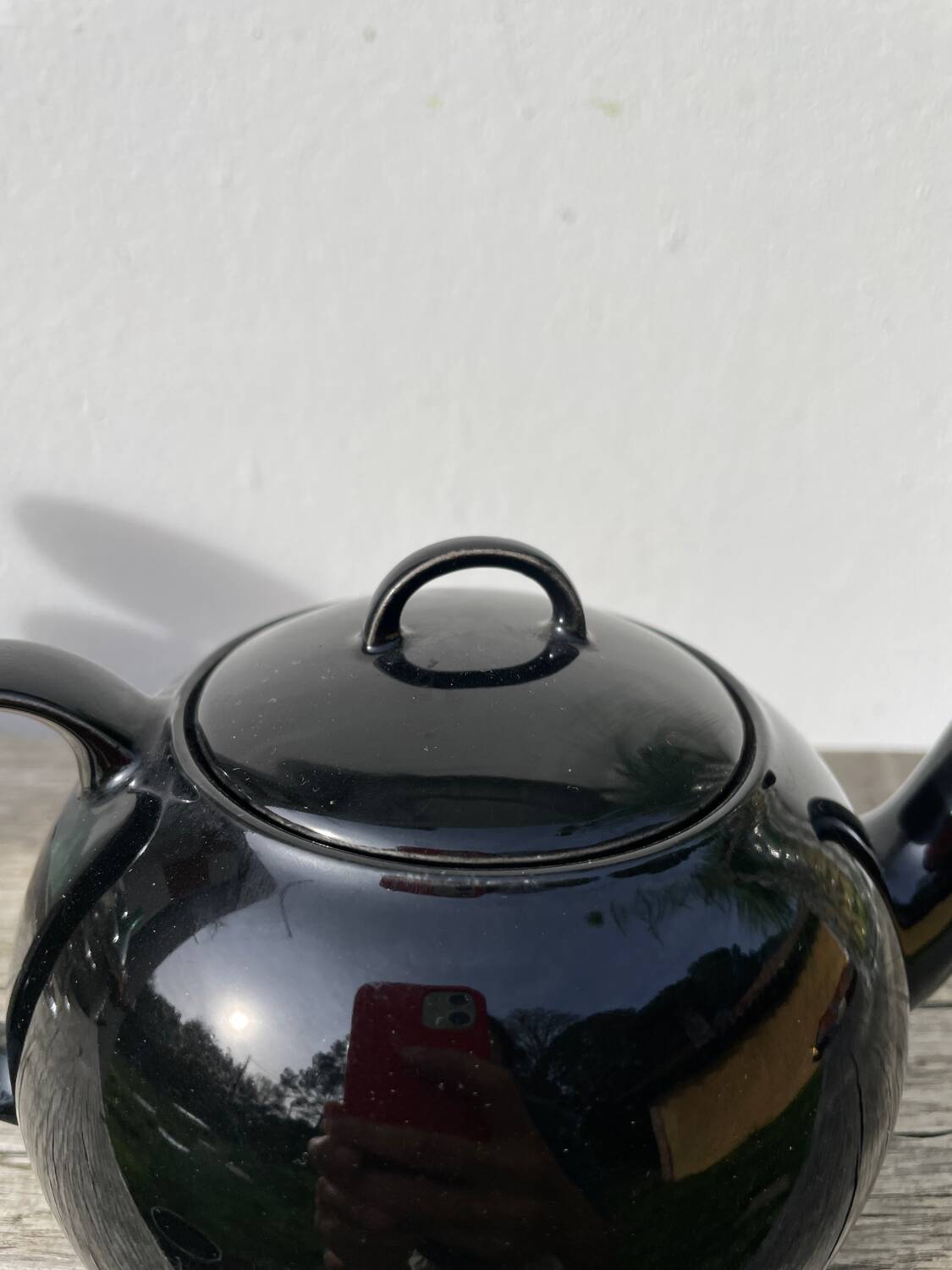 Black fine porcelain teapot