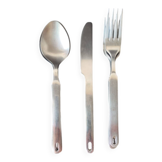 Vintage cutlery service Rostfrei – modernist stainless steel design – 11 pieces