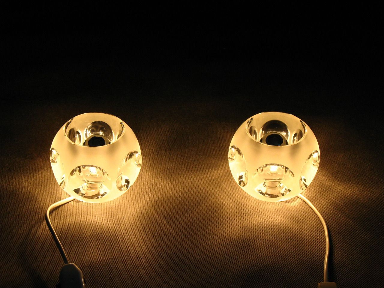 Lampes de table en verre de Peill et Putzler, années 1970, Ensemble de 2