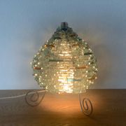 Vintage Tao Lamp Frosted Glass Transparent Blue and Orange 1960-70.