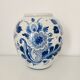 Delft earthenware vase floral decoration