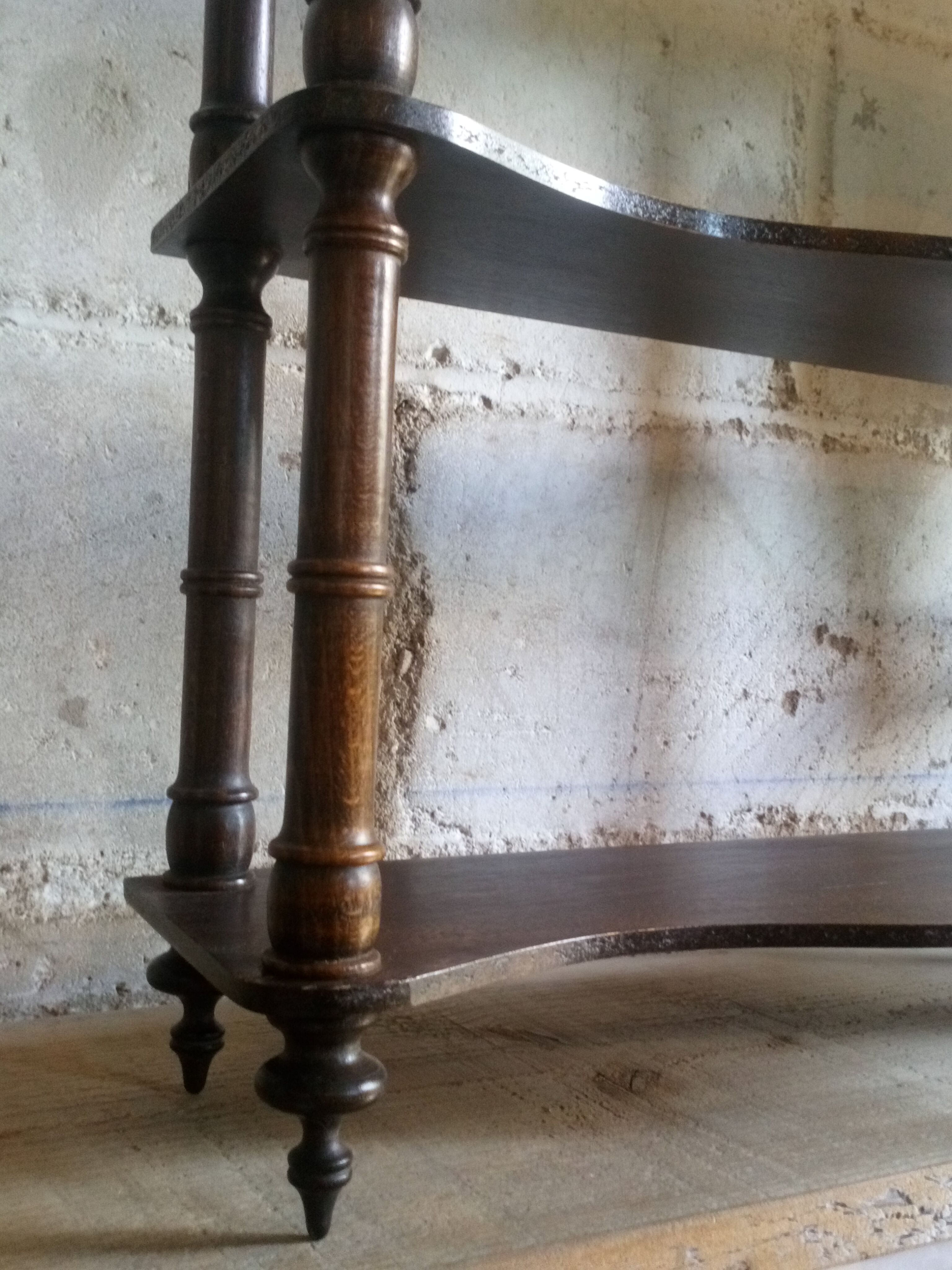 Old wooden shelf turned to hang