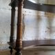Old wooden shelf turned to hang