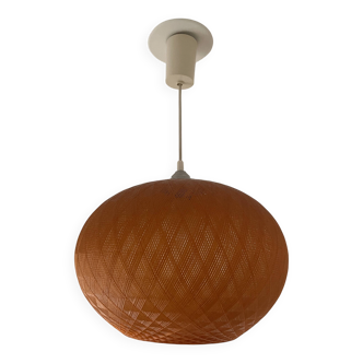 Vintage orange nylon plastic ball pendant from the 70s.
