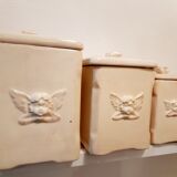 5 jars ceramic spices vintage angel