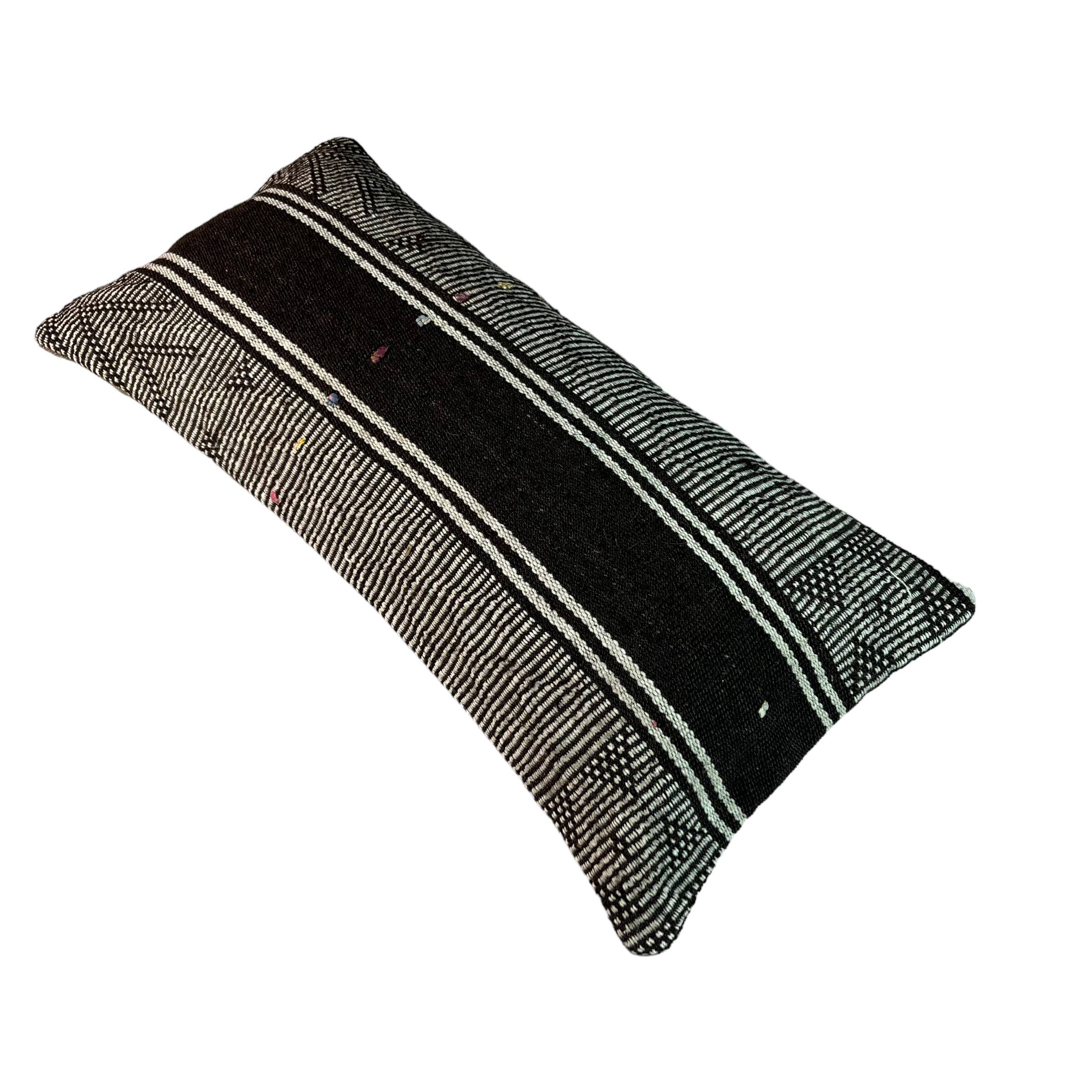 Vintage turkish kilim cushion cover , 30 x 60 cm