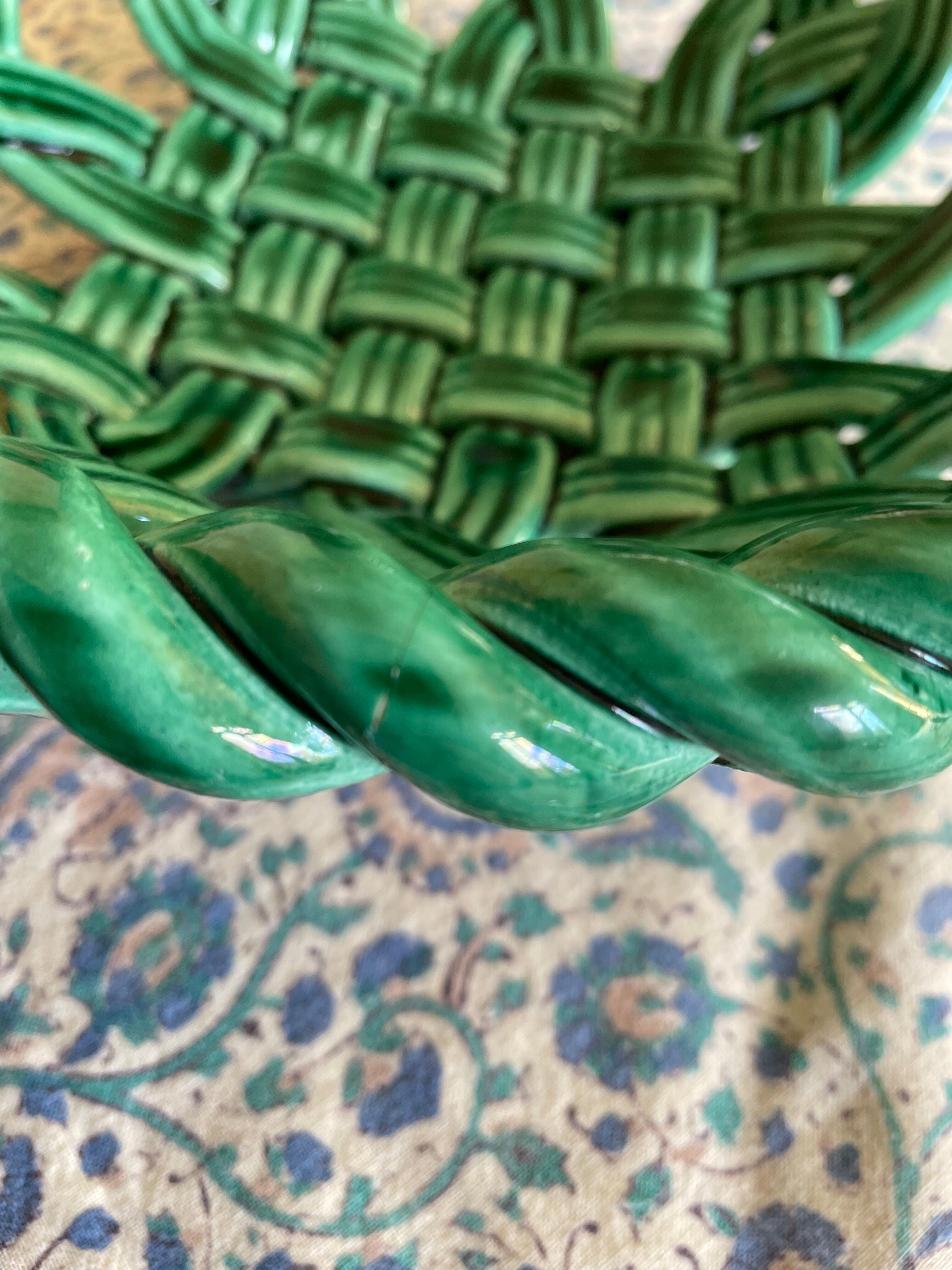 Braided earthenware basket