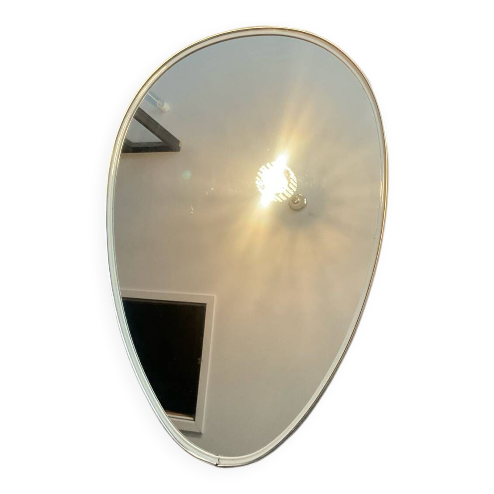 Miroir asymétrique œuf forme libre des années 60