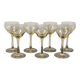slightly amber table glass set of 7 height 14 cm, Daum Nancy