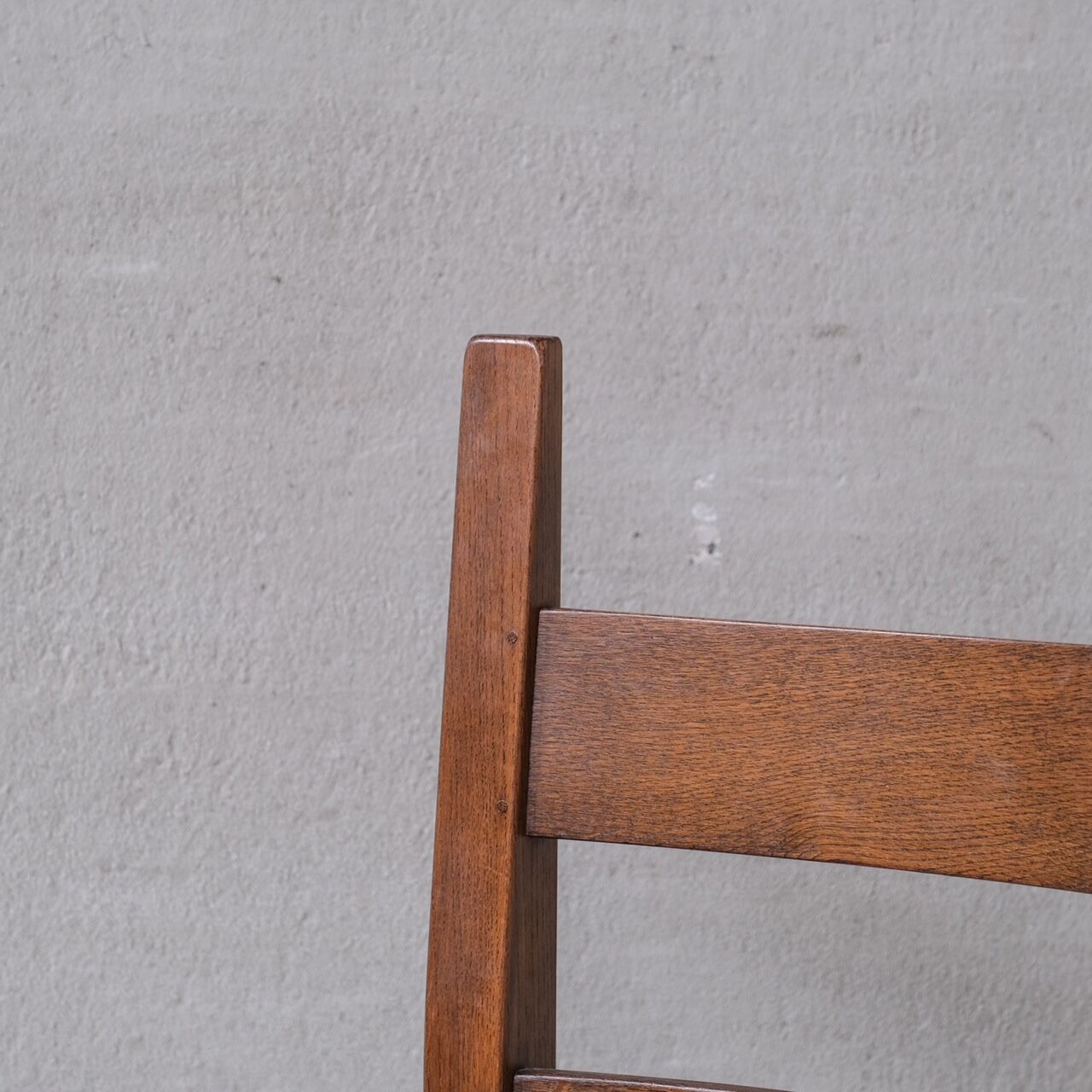 Set of Six Leather and Oak Mid-Century Dutch Dining Chairs