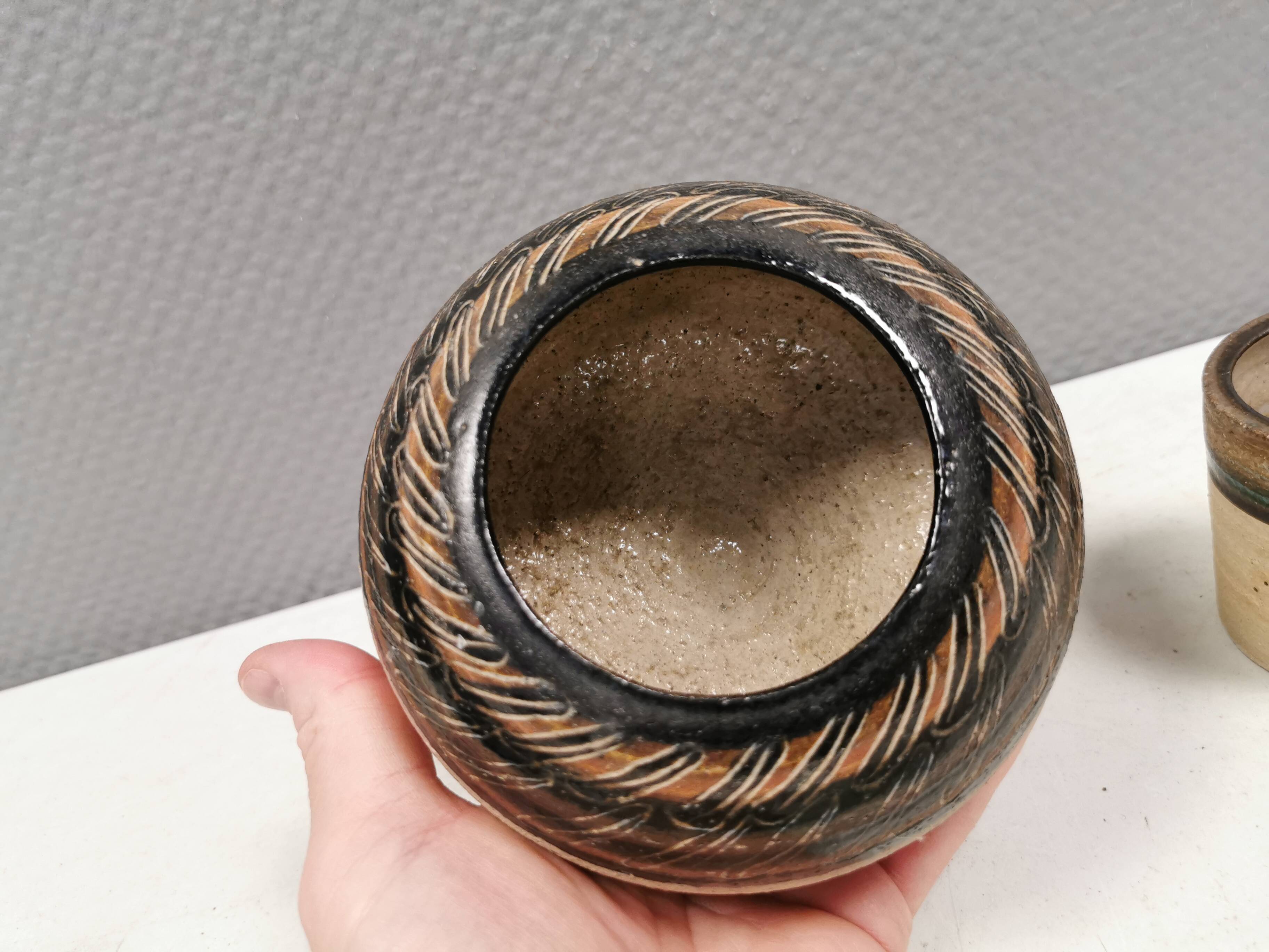 Two ceramic vases by Else Bøgeskov, Denmark, 1970s.