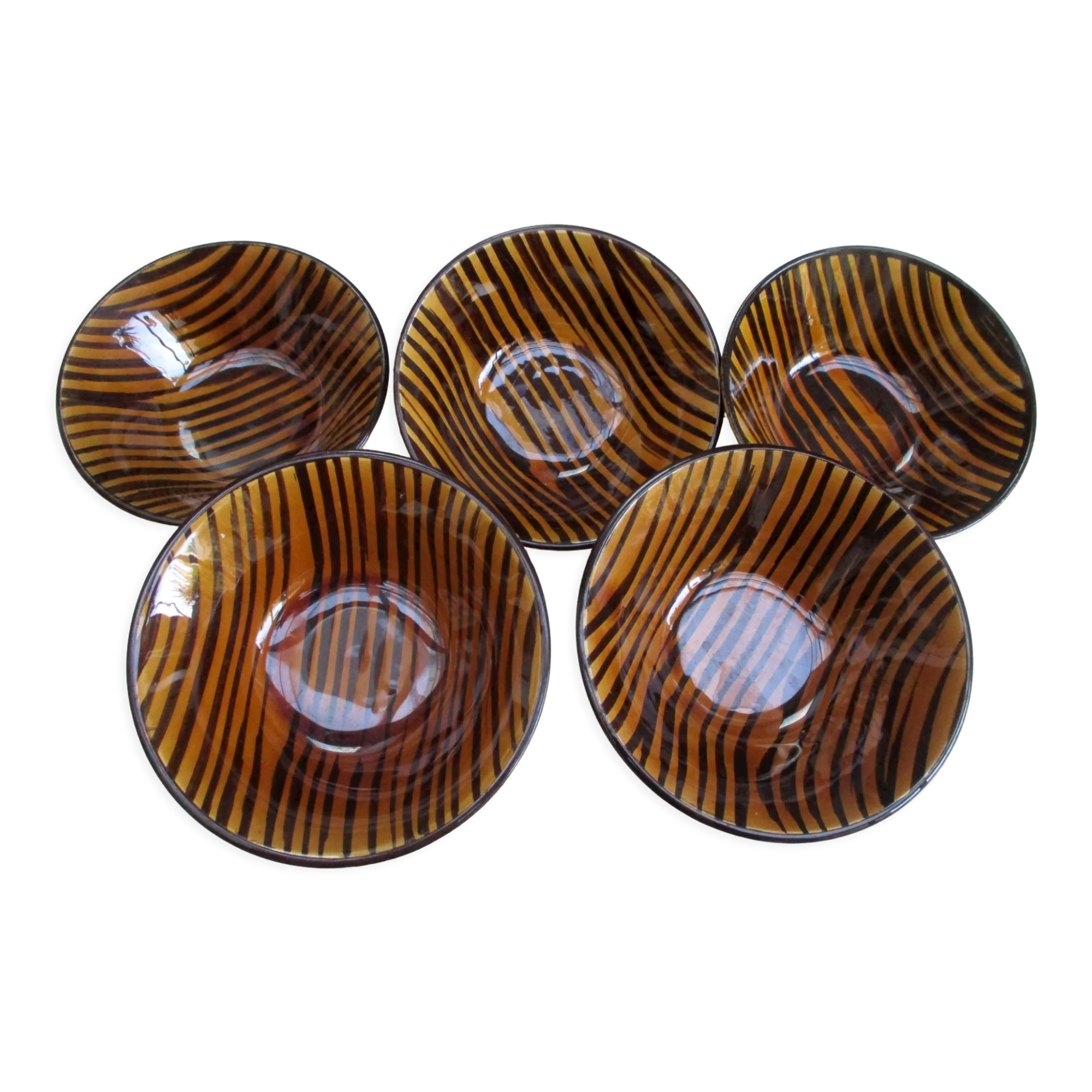 Sarreguemines cups "domino" lot of 5