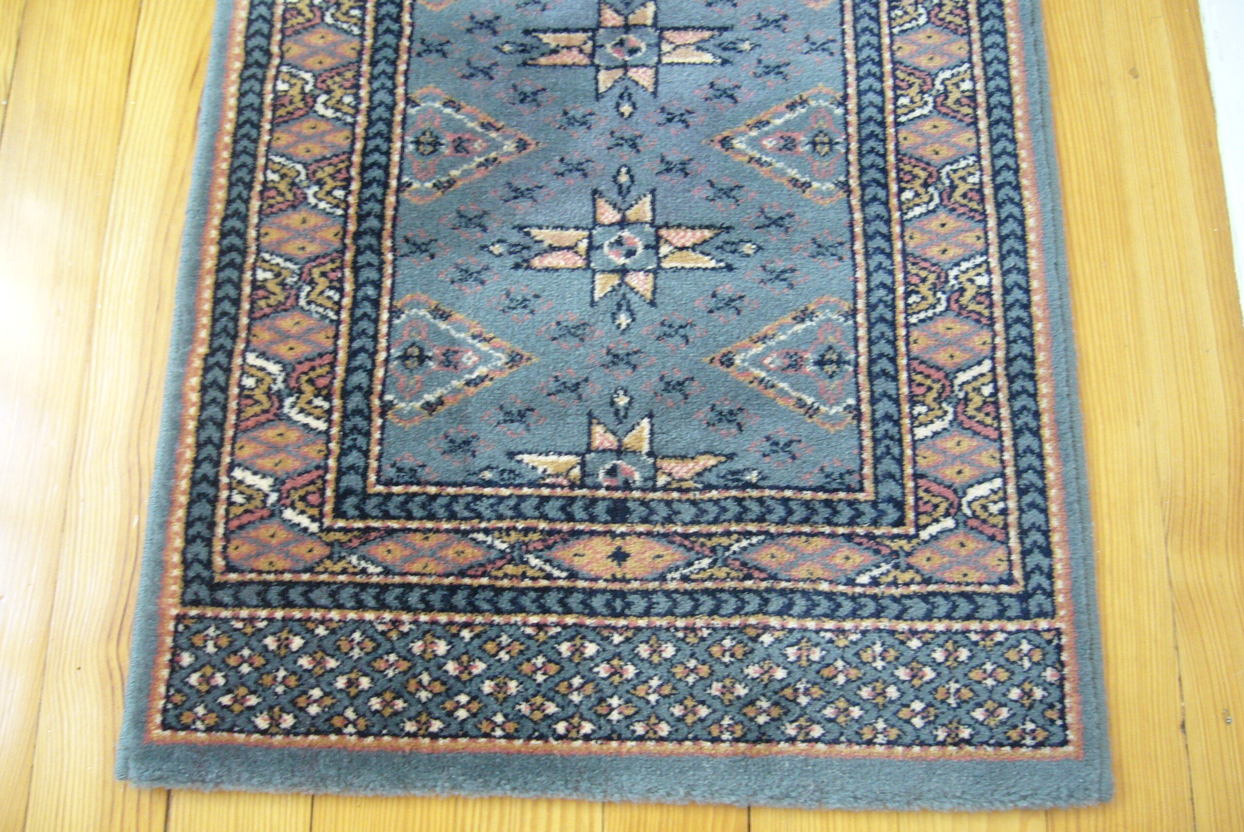Wool carpet 60 x 120 blue with stars