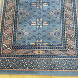 Wool carpet 60 x 120 blue with stars