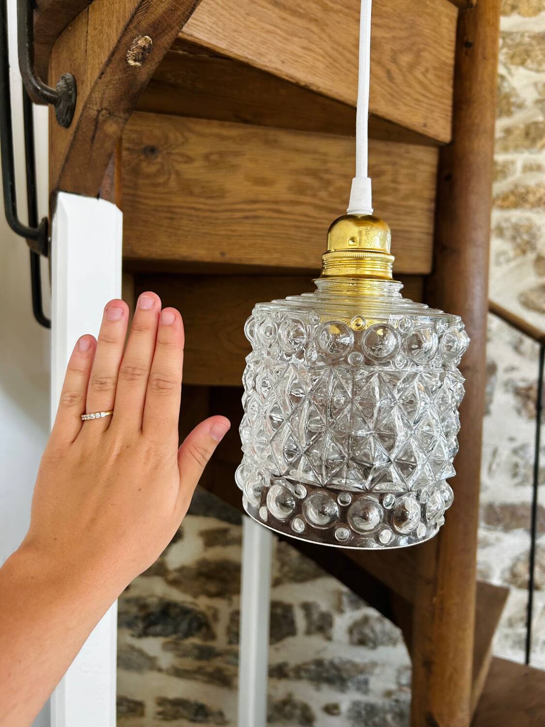 Modern vintage glass globe pendant light