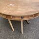 Round extendable dining table Regency central leg stripped mahogany 1960