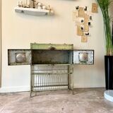 Storage cabinet in water green metal