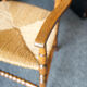 Arts & crafts solid oak ladder back occasional chair with rush seat
