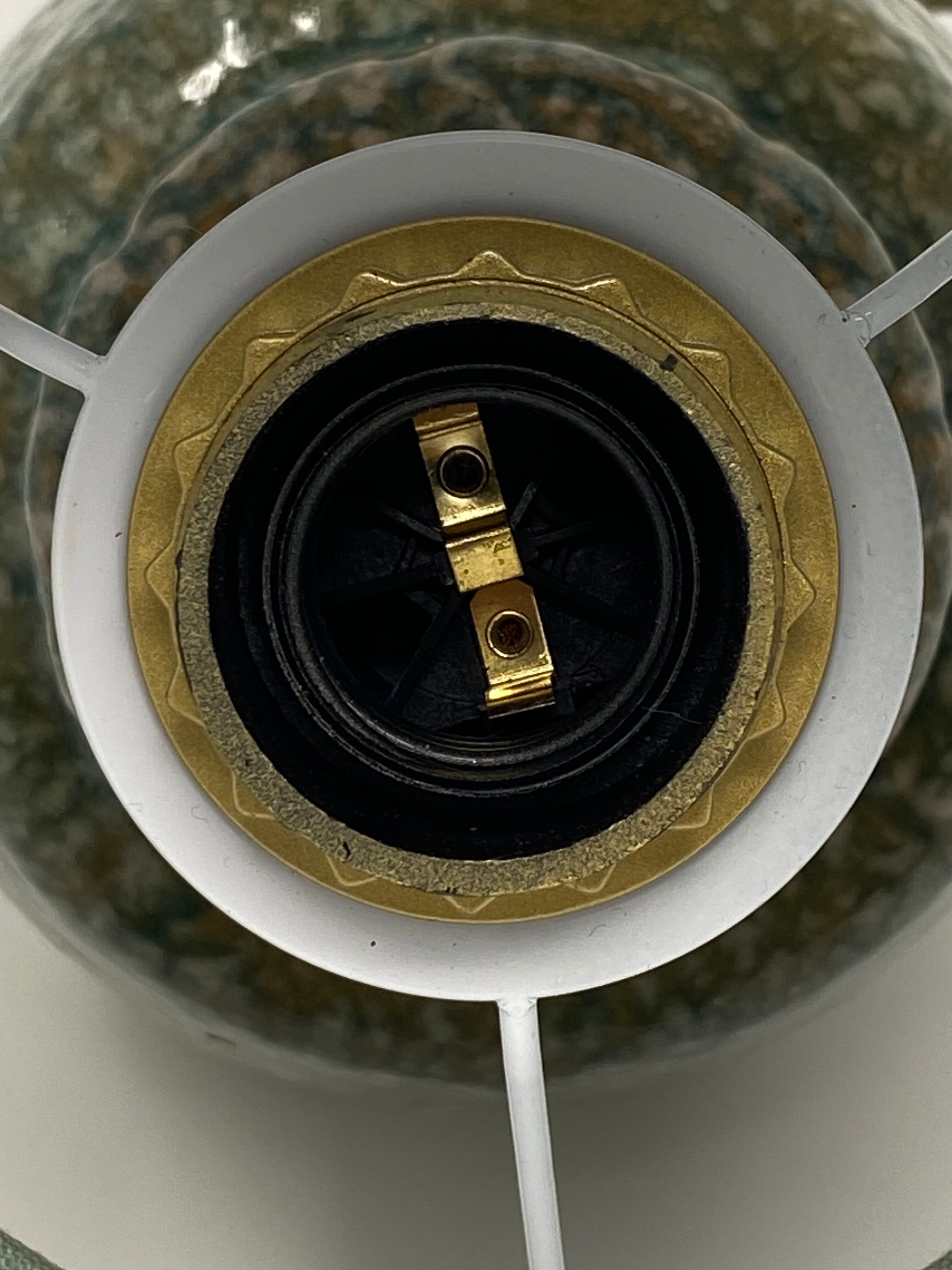 Ceramic lamp and linen shade