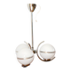 Suspension with 3 lights in opaline and chrome, Art Deco, 1940.