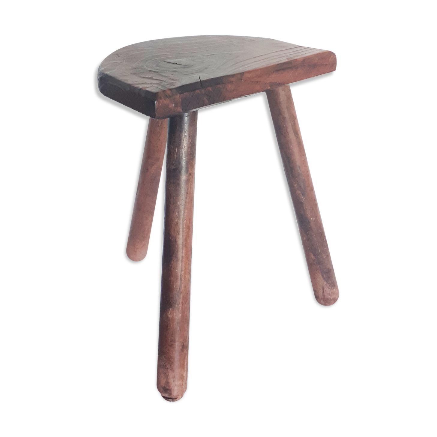 Farm stool 1/2 round vintage tripod