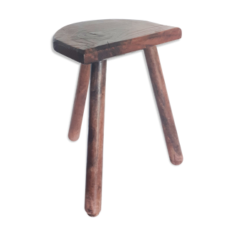 Farm stool 1/2 round vintage tripod