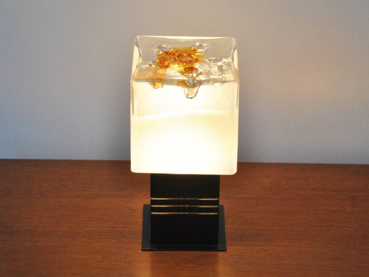 Vintage Italian glass table lamp