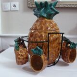 Pineapple-shaped punch set in Vallauris ceramic.