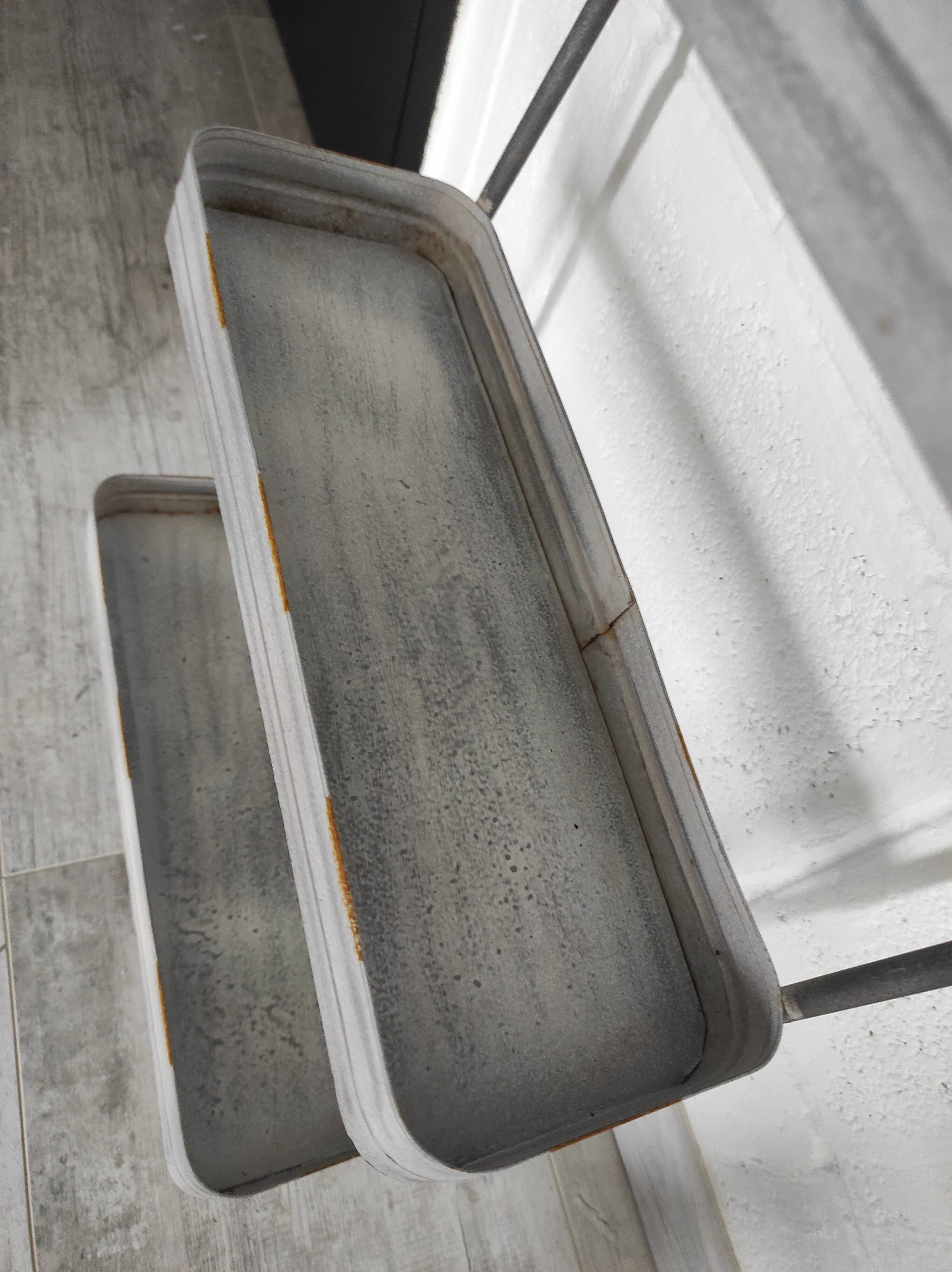 Large vintage metal 3 tier shelf