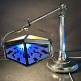 Large PIROUETT Art Deco metal chromo glass clouds lamp