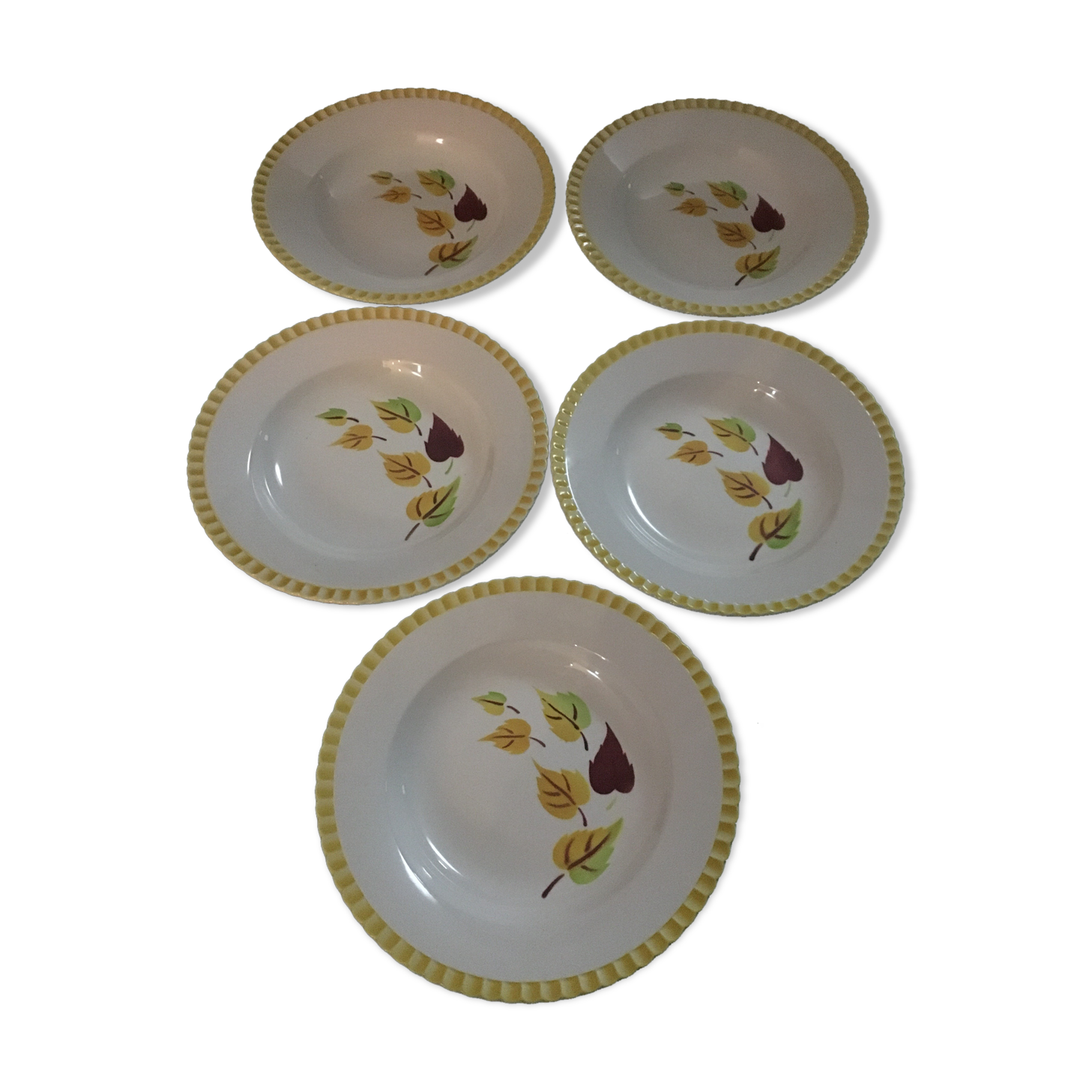 Set of 5 hollow plates sarreguemines /digoin