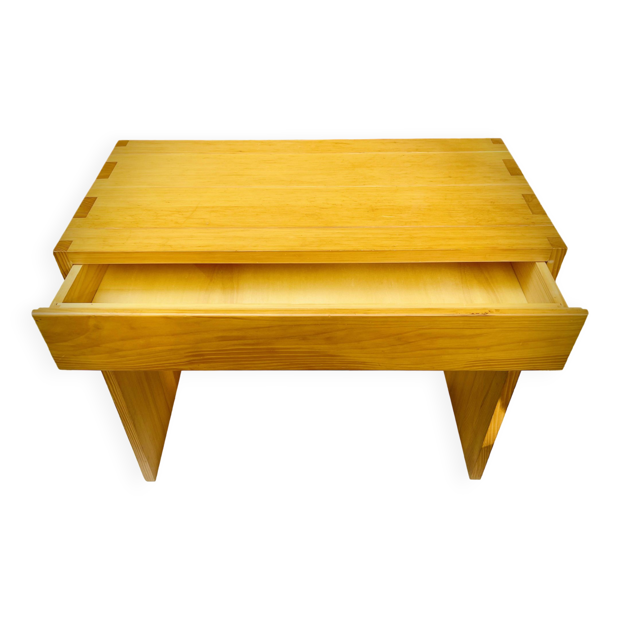 Curled pine desk by Roland Haeusler for Maison Regain circa 1970