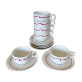 Set 6 espresso cups and vintage saucers Schonwald