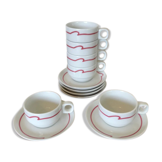 Set 6 espresso cups and vintage saucers Schonwald