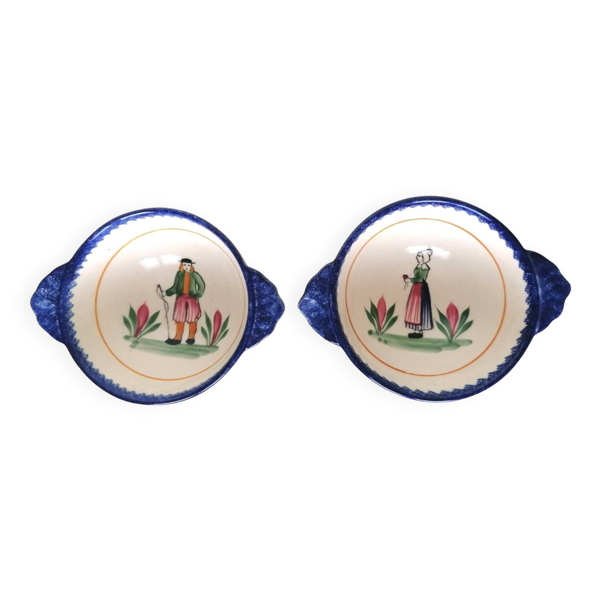 Two Henriot Quimper Breton bowls