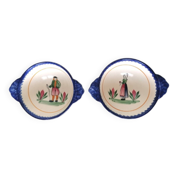 Two Henriot Quimper Breton bowls