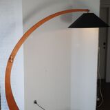 Curvated mahogany floor lamp