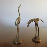Pair of herons in brass 70s