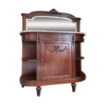 Louis XVI style dressing table in walnut and marble