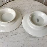 Pair of low compotiers terre de fer st amand green early twentieth century