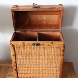 Wicker bottle basket and bamboo