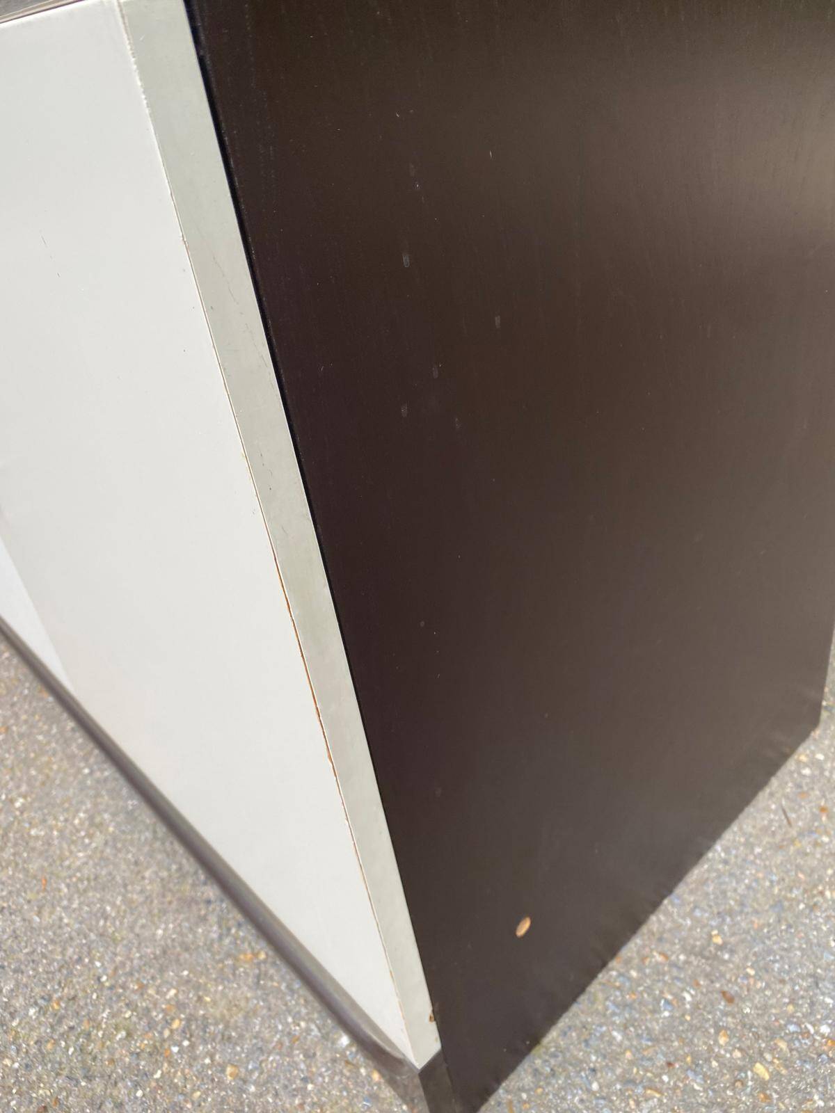 White and brown wooden chest of drawers from the 80s