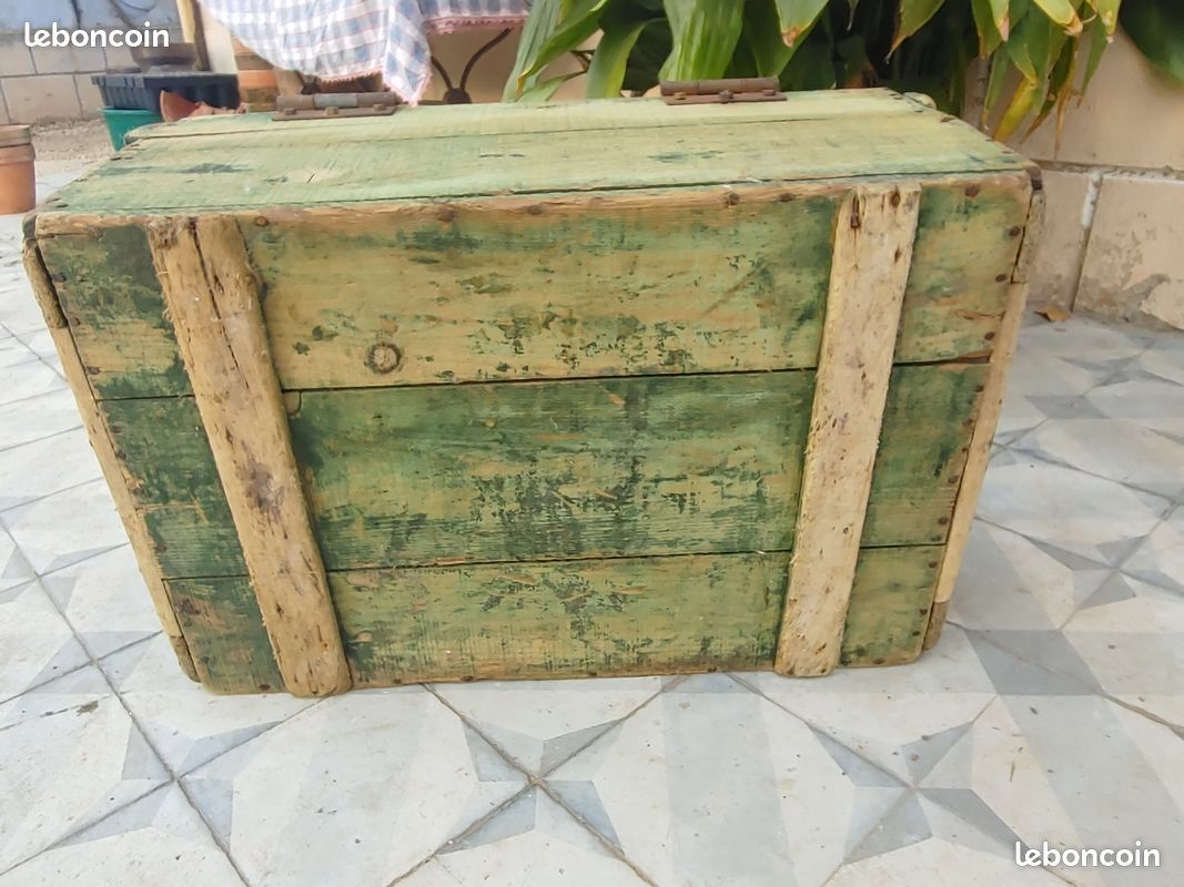 Old wooden chest - industrial decor....