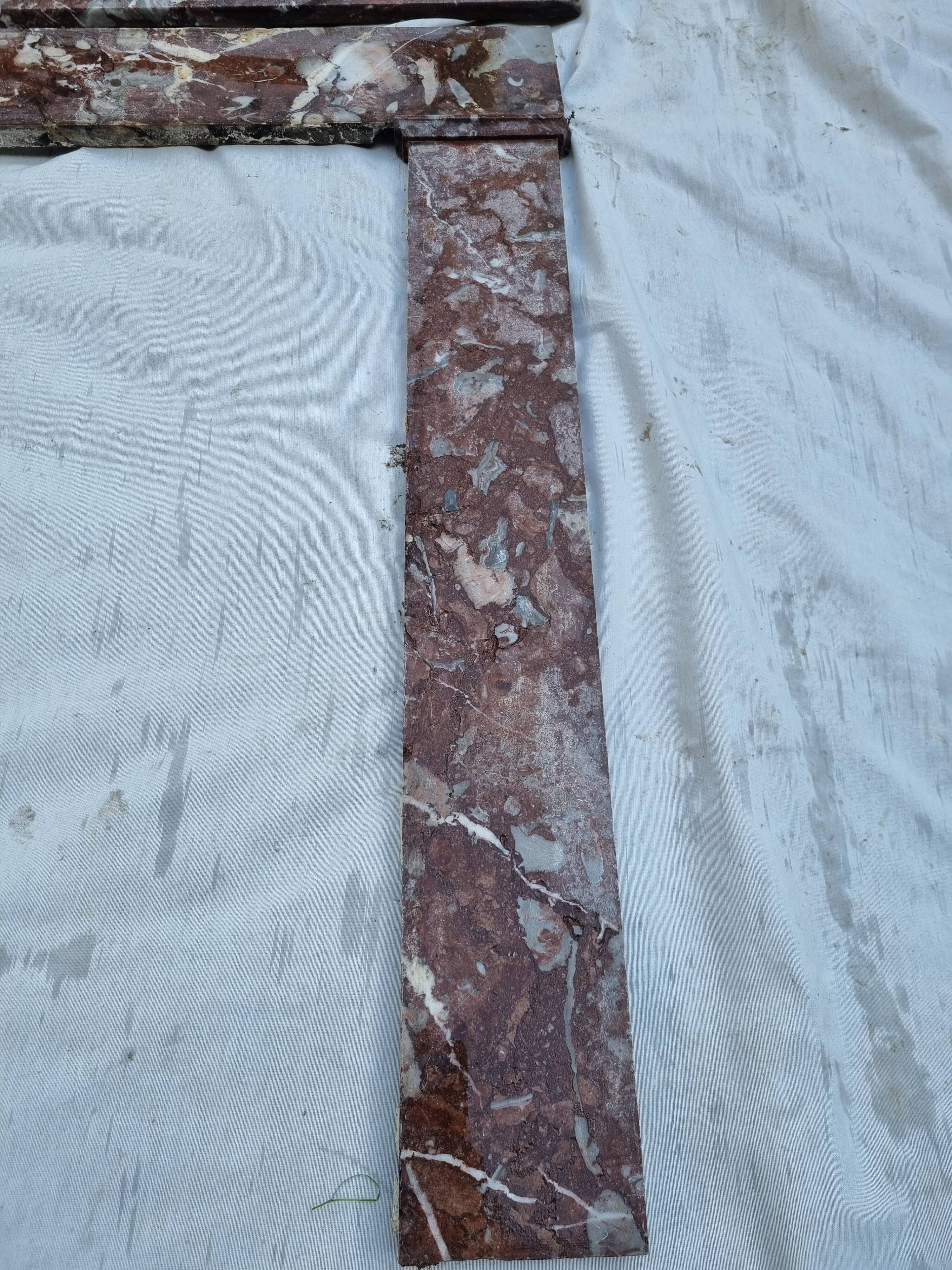 19th century red marble fireplace